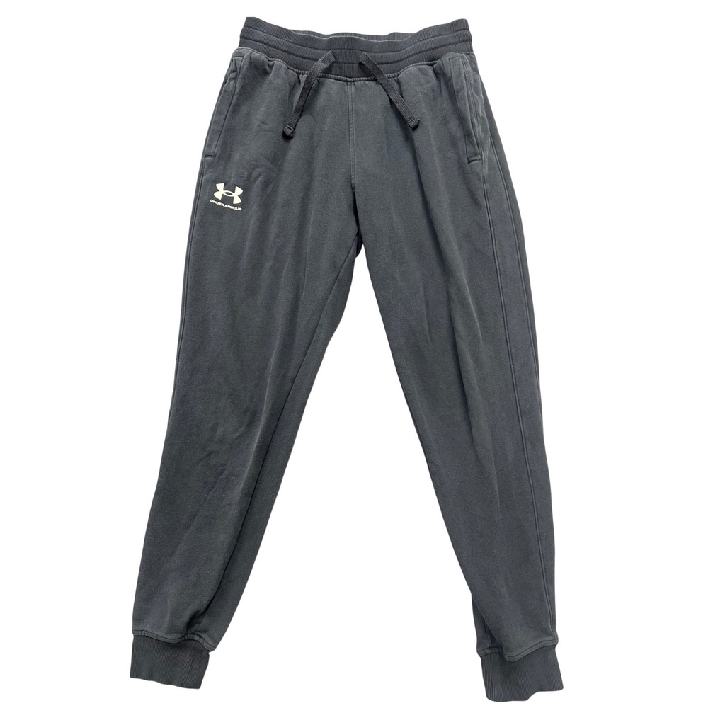 Under Armour Mens Rival Fleece Joggers Dark Gray Loose Fit‎ Sweatpants Gym Spory